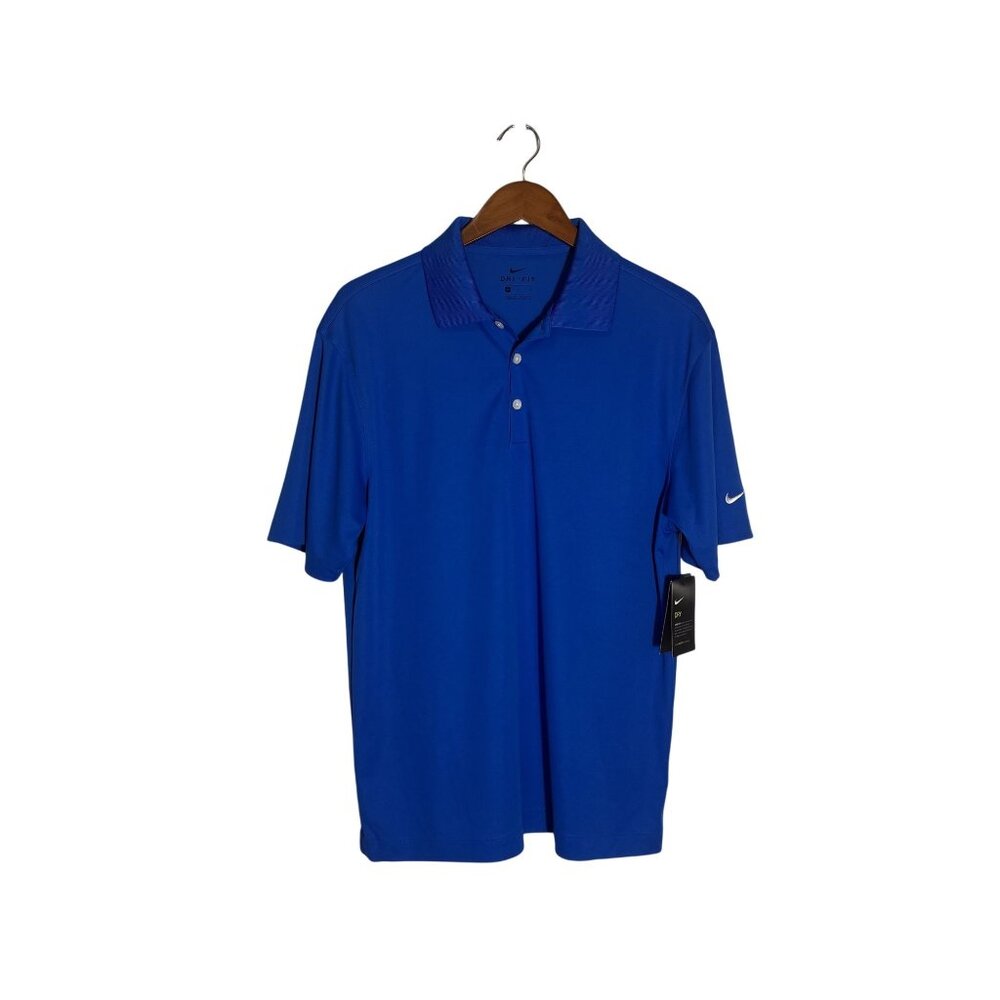 Nike Dri-Fit Blue Golf Polo Shirt Med. Moisture-Wicking Lightweight Performance